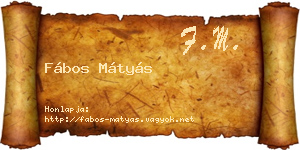 Fábos Mátyás névjegykártya