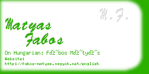 matyas fabos business card